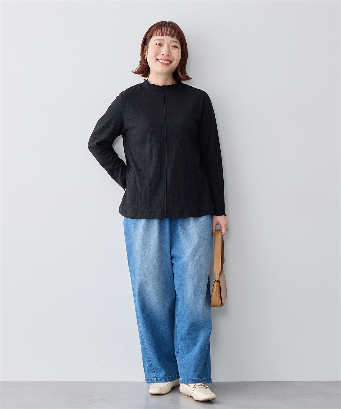 Life Style by cross marche 【anyfee/大きいサイズ】楊柳メロープチハイネックトップス_sub_18