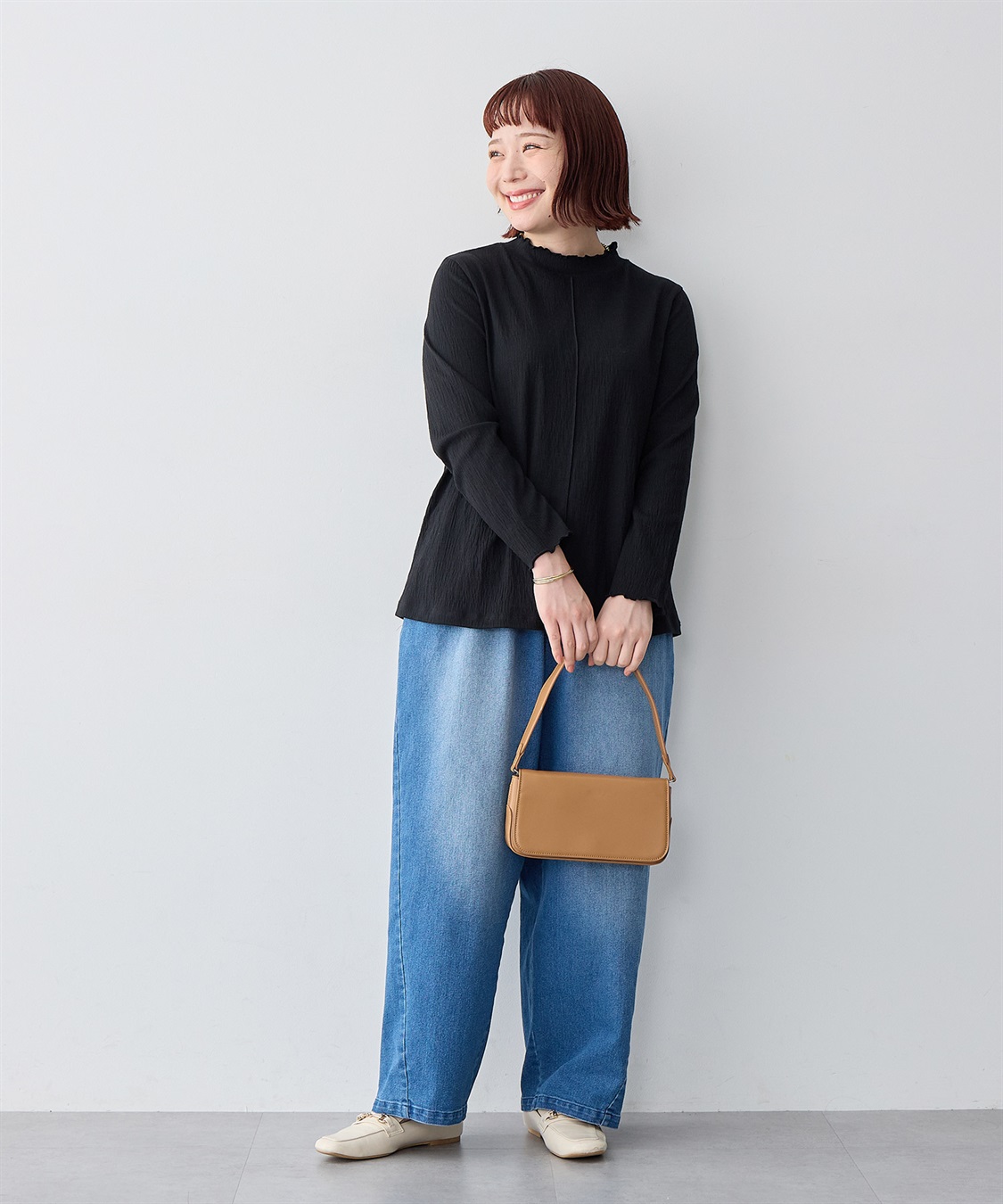 Life Style by cross marche 【anyfee/大きいサイズ】楊柳メロープチハイネックトップス_sub_19