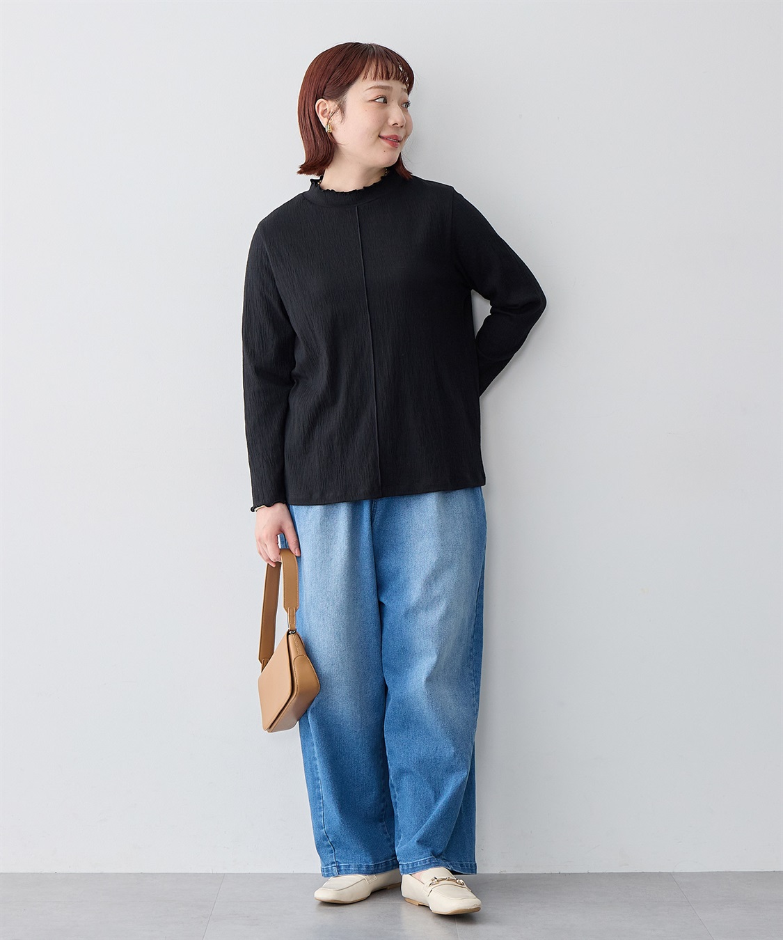 Life Style by cross marche 【anyfee/大きいサイズ】楊柳メロープチハイネックトップス_sub_21