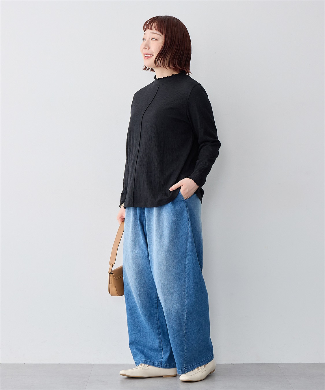 Life Style by cross marche 【anyfee/大きいサイズ】楊柳メロープチハイネックトップス_sub_22