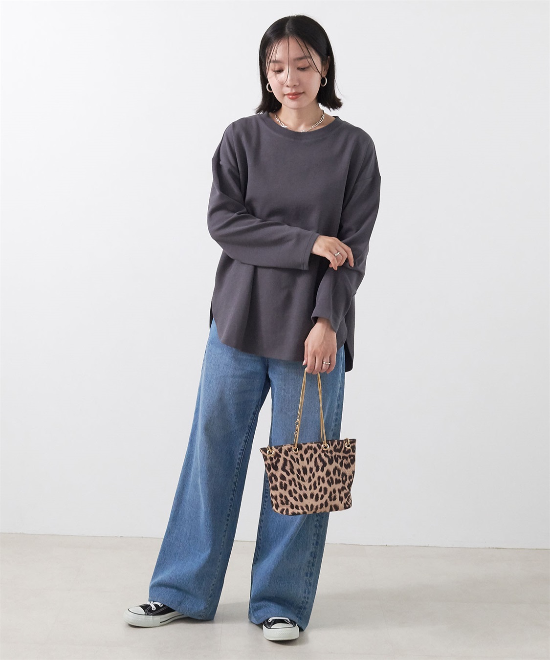 Life Style by cross marche 【anyfee/大きいサイズ】ダブルジャージー裾ラウンドクルーネックロンT_sub_7