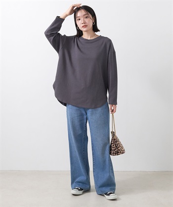 Life Style by cross marche 【anyfee/大きいサイズ】ダブルジャージー裾ラウンドクルーネックロンT_subthumb_8