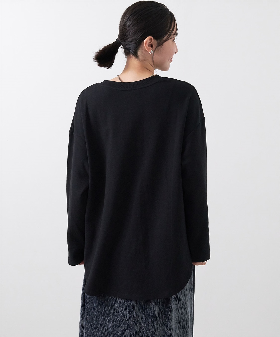 Life Style by cross marche 【anyfee/大きいサイズ】ダブルジャージー裾ラウンドクルーネックロンT_sub_12