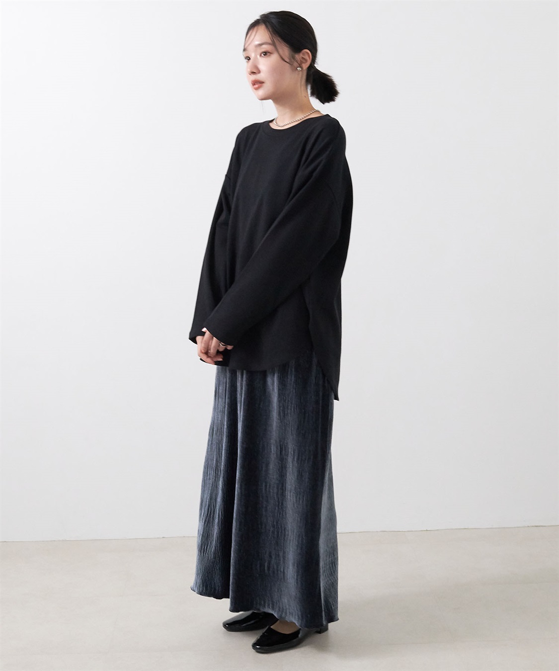 Life Style by cross marche 【anyfee/大きいサイズ】ダブルジャージー裾ラウンドクルーネックロンT_sub_13