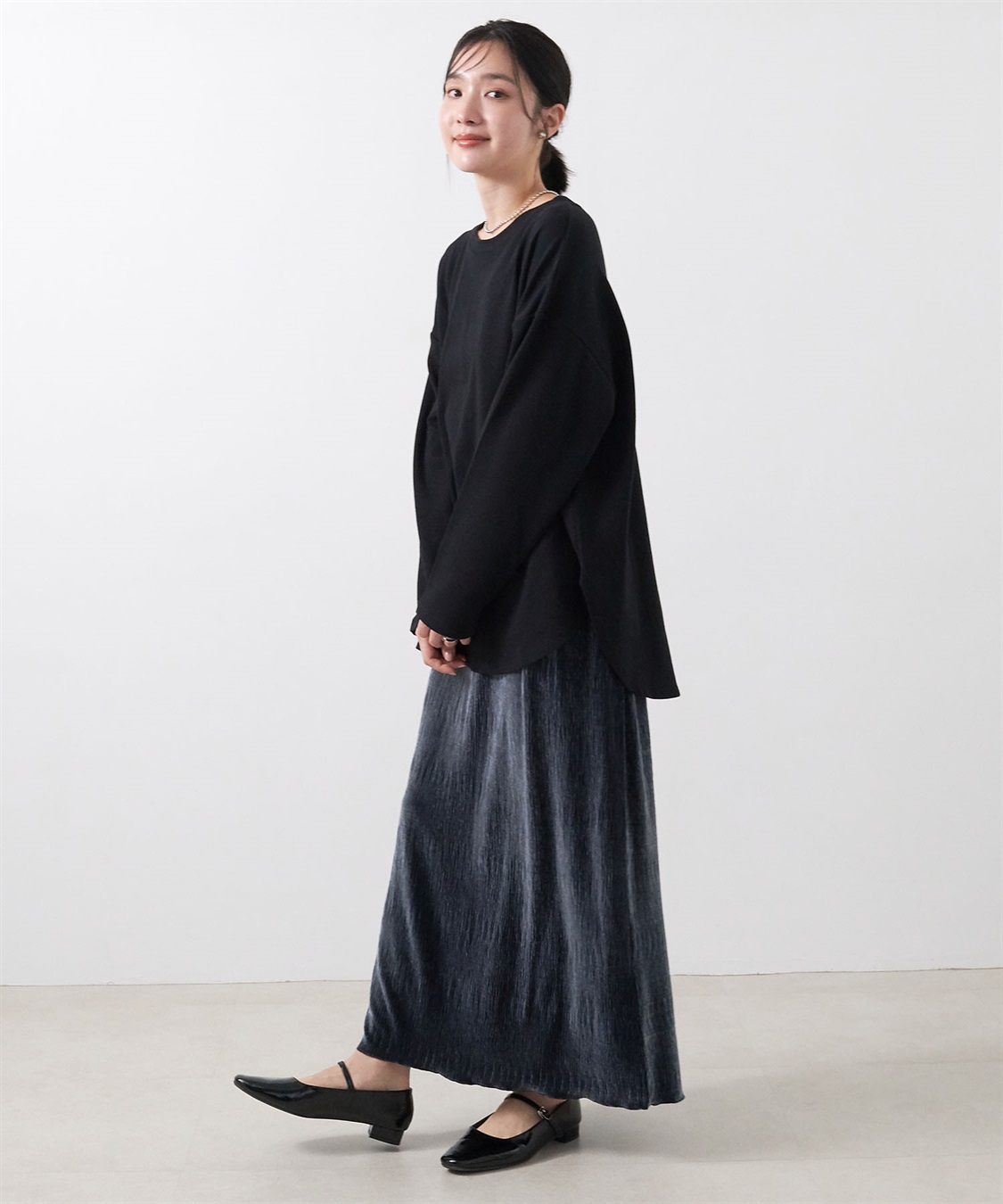 Life Style by cross marche 【anyfee/大きいサイズ】ダブルジャージー裾ラウンドクルーネックロンT_sub_14