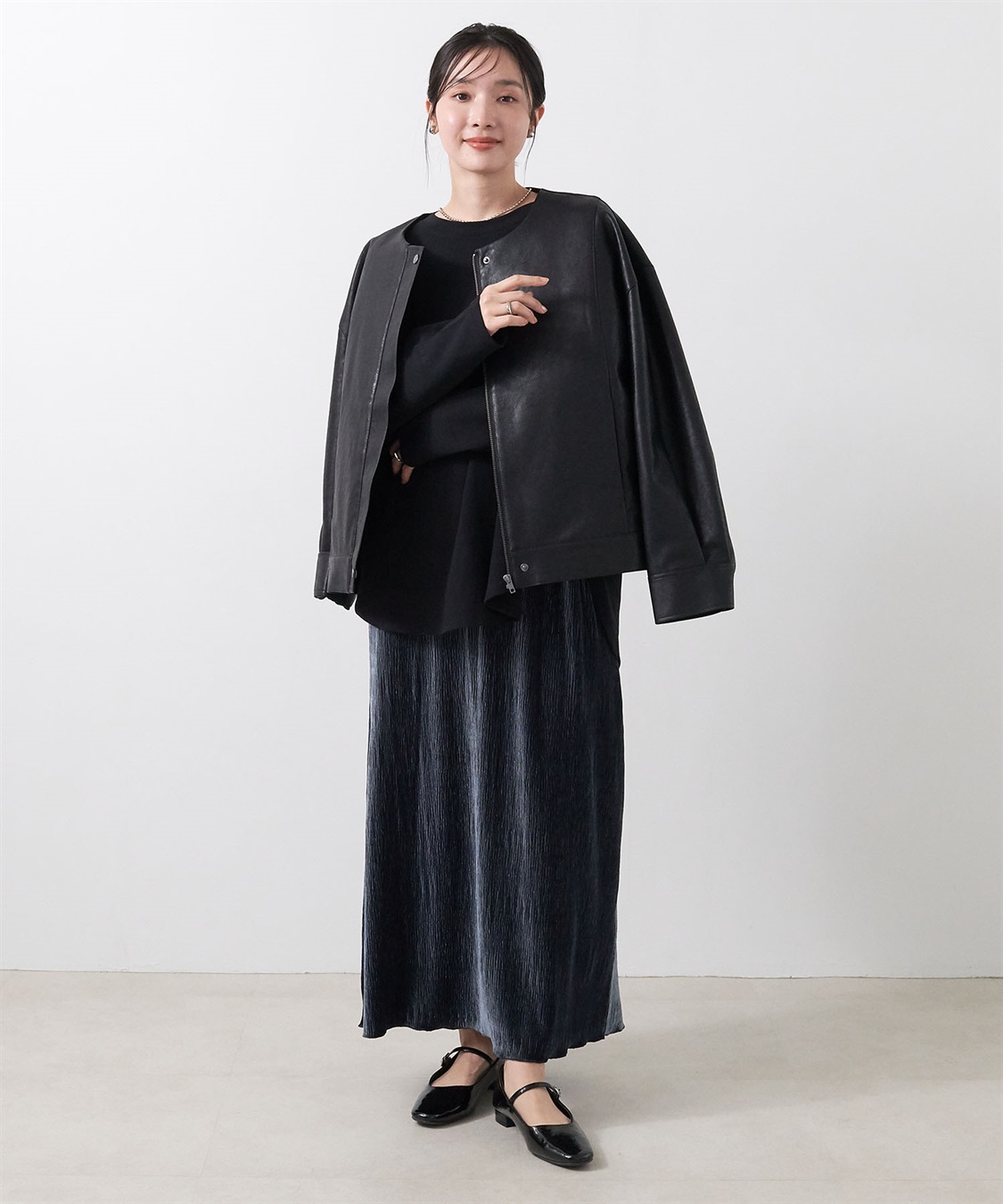 Life Style by cross marche 【anyfee/大きいサイズ】ダブルジャージー裾ラウンドクルーネックロンT_sub_16