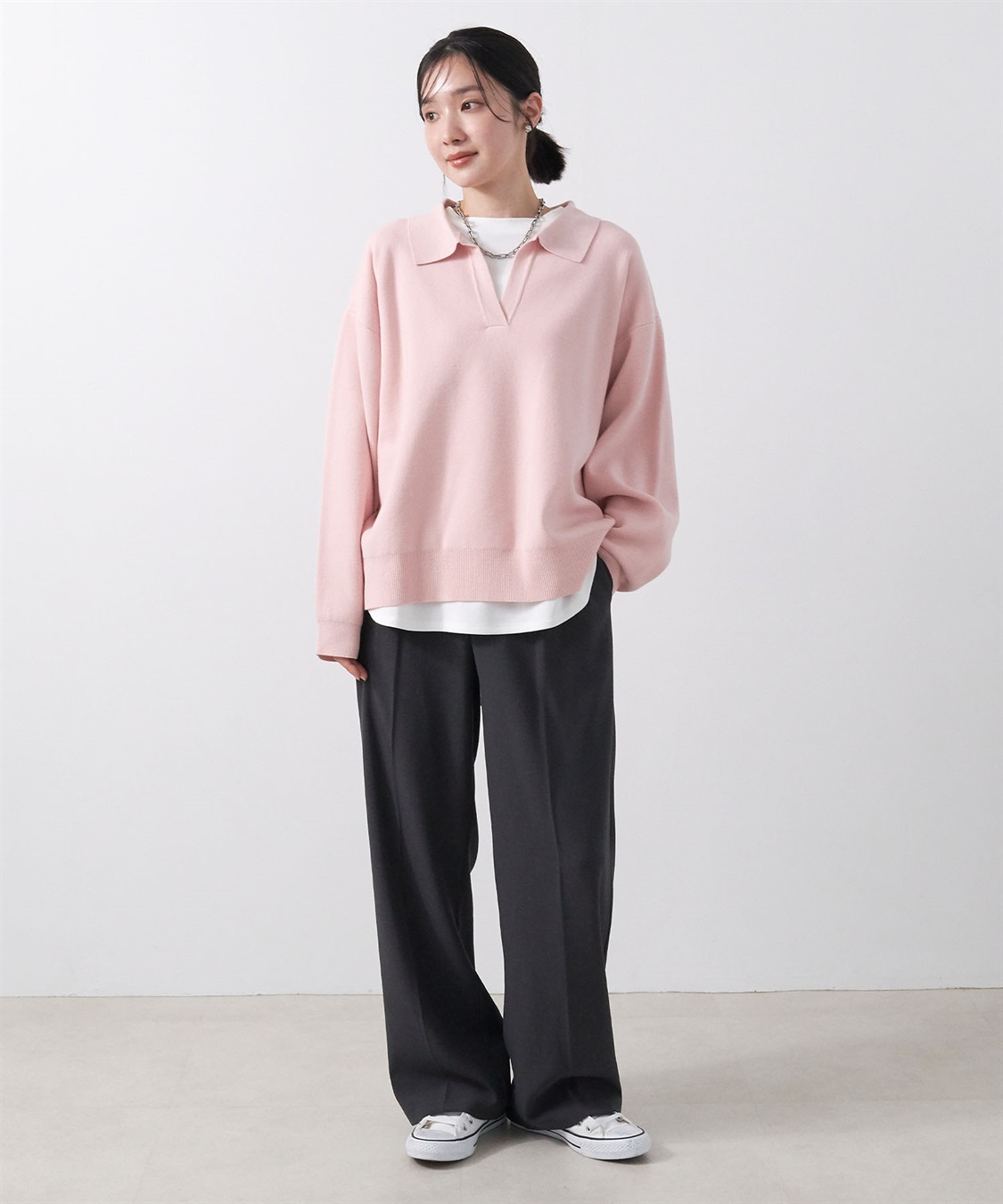 Life Style by cross marche 【anyfee/大きいサイズ】ダブルジャージー裾ラウンドクルーネックロンT_sub_20