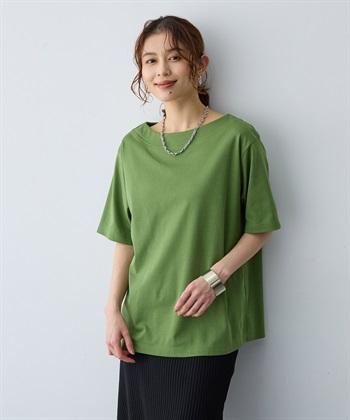 anyfee 【anyfee/大きいサイズ】着てサラ汗じみ防止ボートネックTシャツ《接触冷感・吸水速乾》（2026SS）_subthumb_4