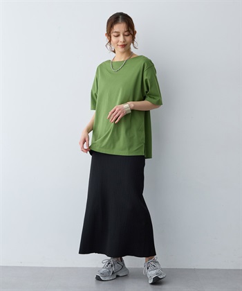 anyfee 【anyfee/大きいサイズ】着てサラ汗じみ防止ボートネックTシャツ《接触冷感・吸水速乾》（2026SS）_subthumb_7