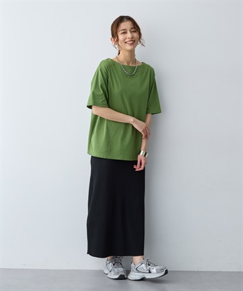 anyfee 【anyfee/大きいサイズ】着てサラ汗じみ防止ボートネックTシャツ《接触冷感・吸水速乾》（2026SS）_subthumb_8