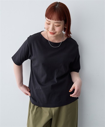 anyfee 【anyfee/大きいサイズ】着てサラ汗じみ防止ボートネックTシャツ《接触冷感・吸水速乾》（2026SS）_subthumb_9