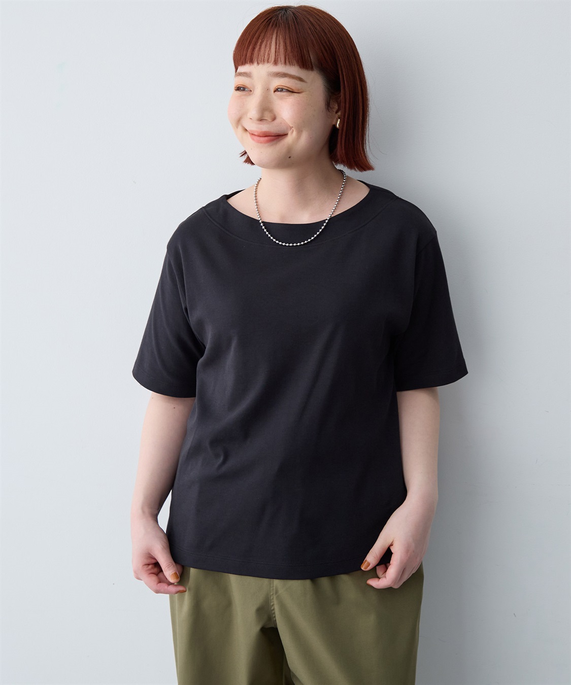 anyfee 【anyfee/大きいサイズ】着てサラ汗じみ防止ボートネックTシャツ《接触冷感・吸水速乾》（2026SS）_sub_11