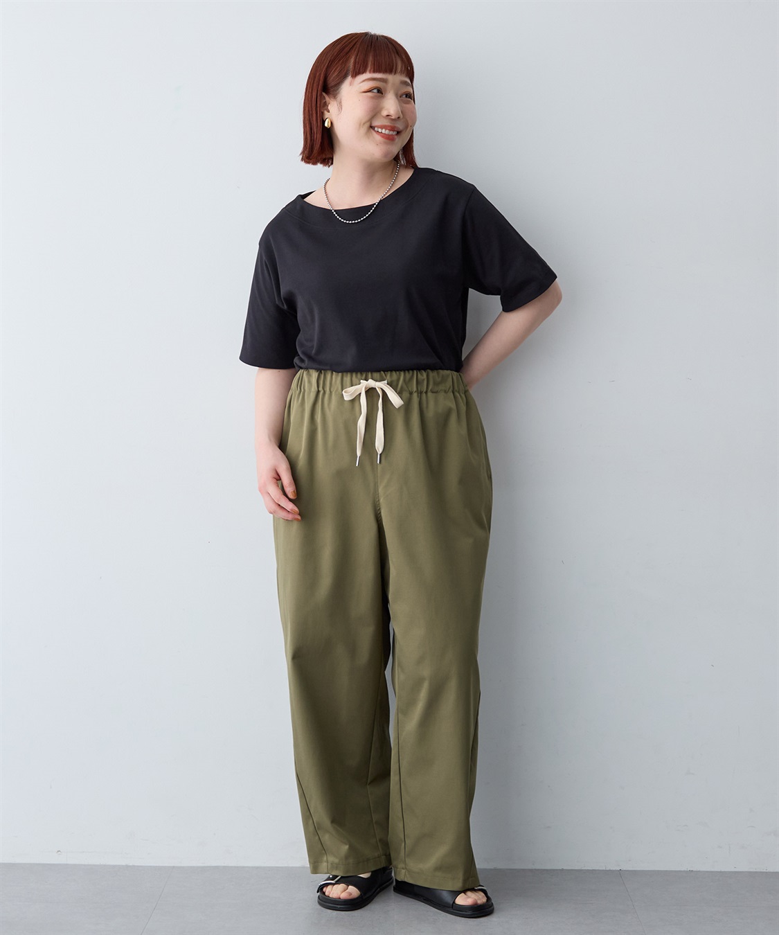 anyfee 【anyfee/大きいサイズ】着てサラ汗じみ防止ボートネックTシャツ《接触冷感・吸水速乾》（2026SS）_sub_13