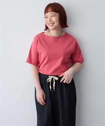 anyfee 【anyfee/大きいサイズ】着てサラ汗じみ防止ボートネックTシャツ《接触冷感・吸水速乾》（2026SS）_subthumb_14