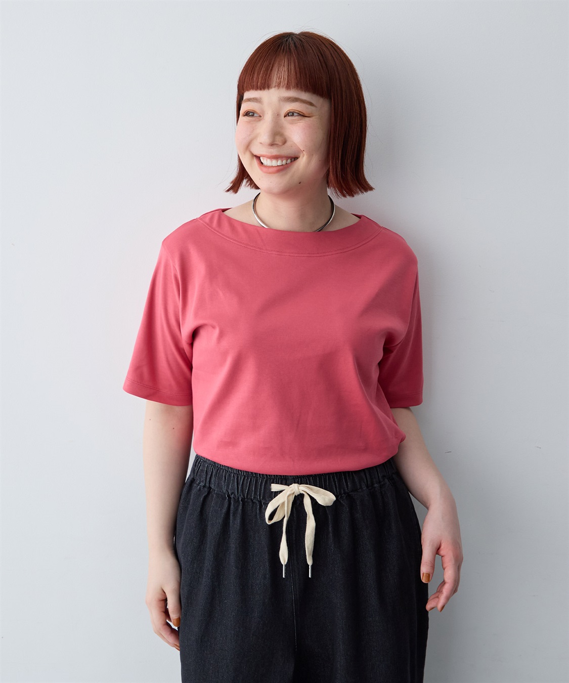 anyfee 【anyfee/大きいサイズ】着てサラ汗じみ防止ボートネックTシャツ《接触冷感・吸水速乾》（2026SS）_sub_16