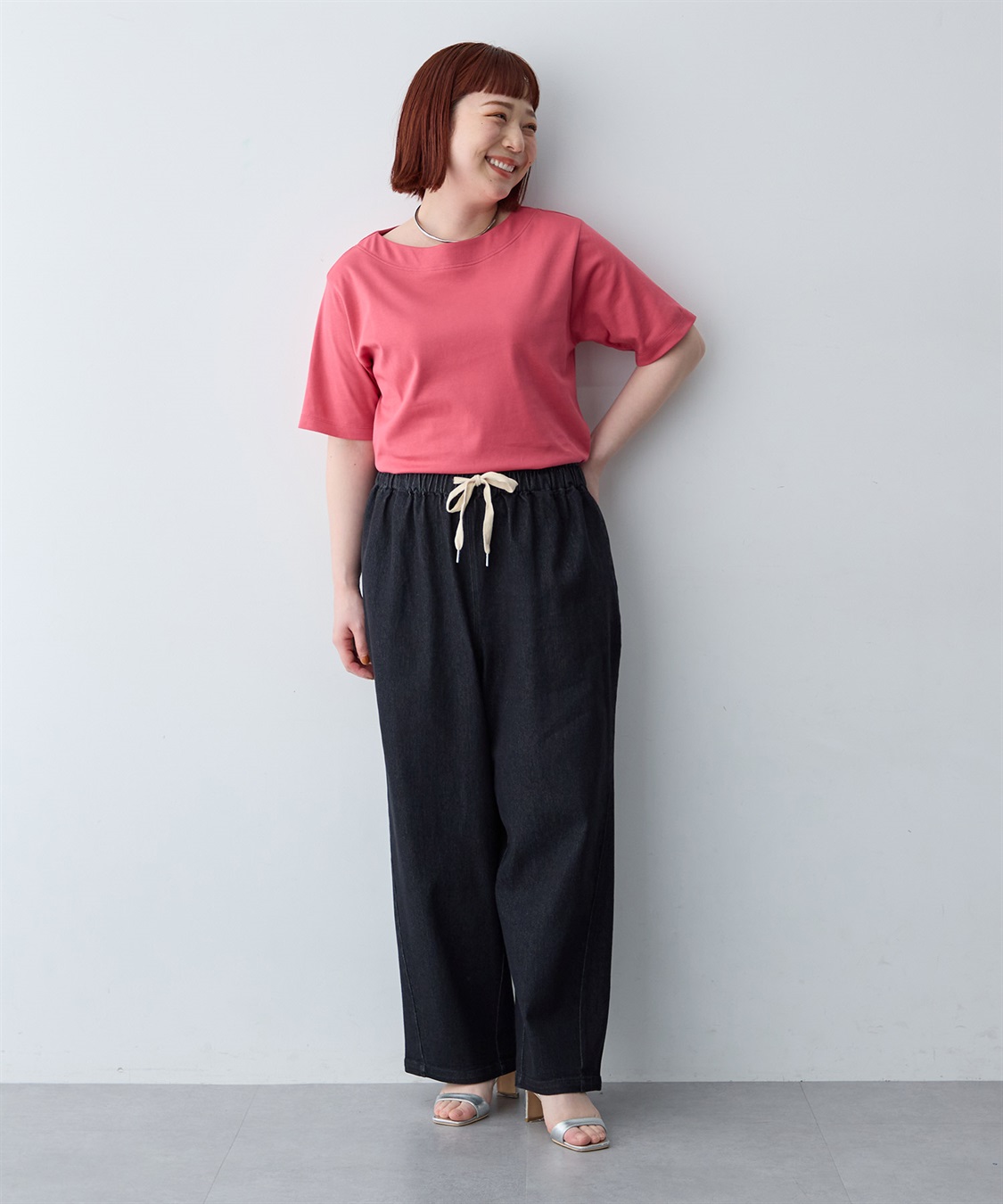 anyfee 【anyfee/大きいサイズ】着てサラ汗じみ防止ボートネックTシャツ《接触冷感・吸水速乾》（2026SS）_sub_17