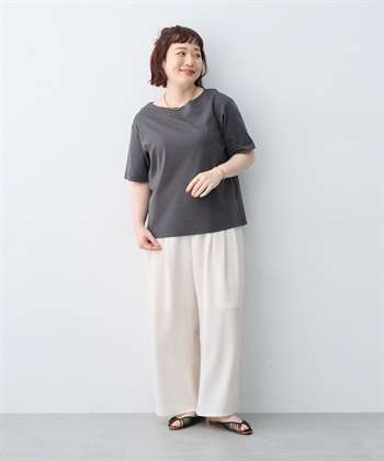 anyfee 【anyfee/大きいサイズ】着てサラ汗じみ防止ボートネックTシャツ《接触冷感・吸水速乾》（2026SS）_subthumb_26