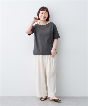 anyfee 【anyfee/大きいサイズ】着てサラ汗じみ防止ボートネックTシャツ《接触冷感・吸水速乾》（2026SS）_subthumb_27