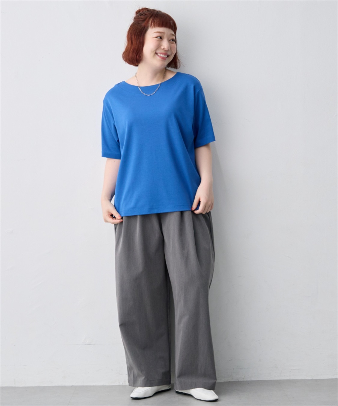 anyfee 【anyfee/大きいサイズ】着てサラ汗じみ防止ボートネックTシャツ《接触冷感・吸水速乾》（2026SS）_sub_28