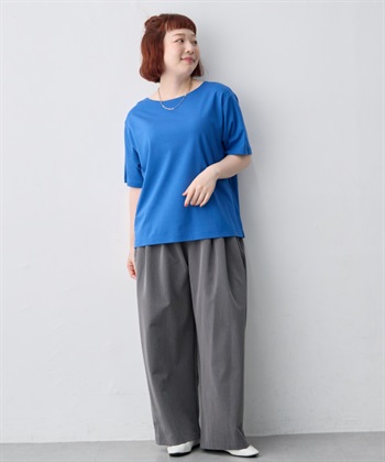 anyfee 【anyfee/大きいサイズ】着てサラ汗じみ防止ボートネックTシャツ《接触冷感・吸水速乾》（2026SS）_subthumb_29
