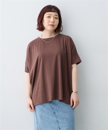 anyfee 【anyfee/大きいサイズ】着てサラ接触冷感バックタックフレアTシャツ/チュニック_subthumb_3