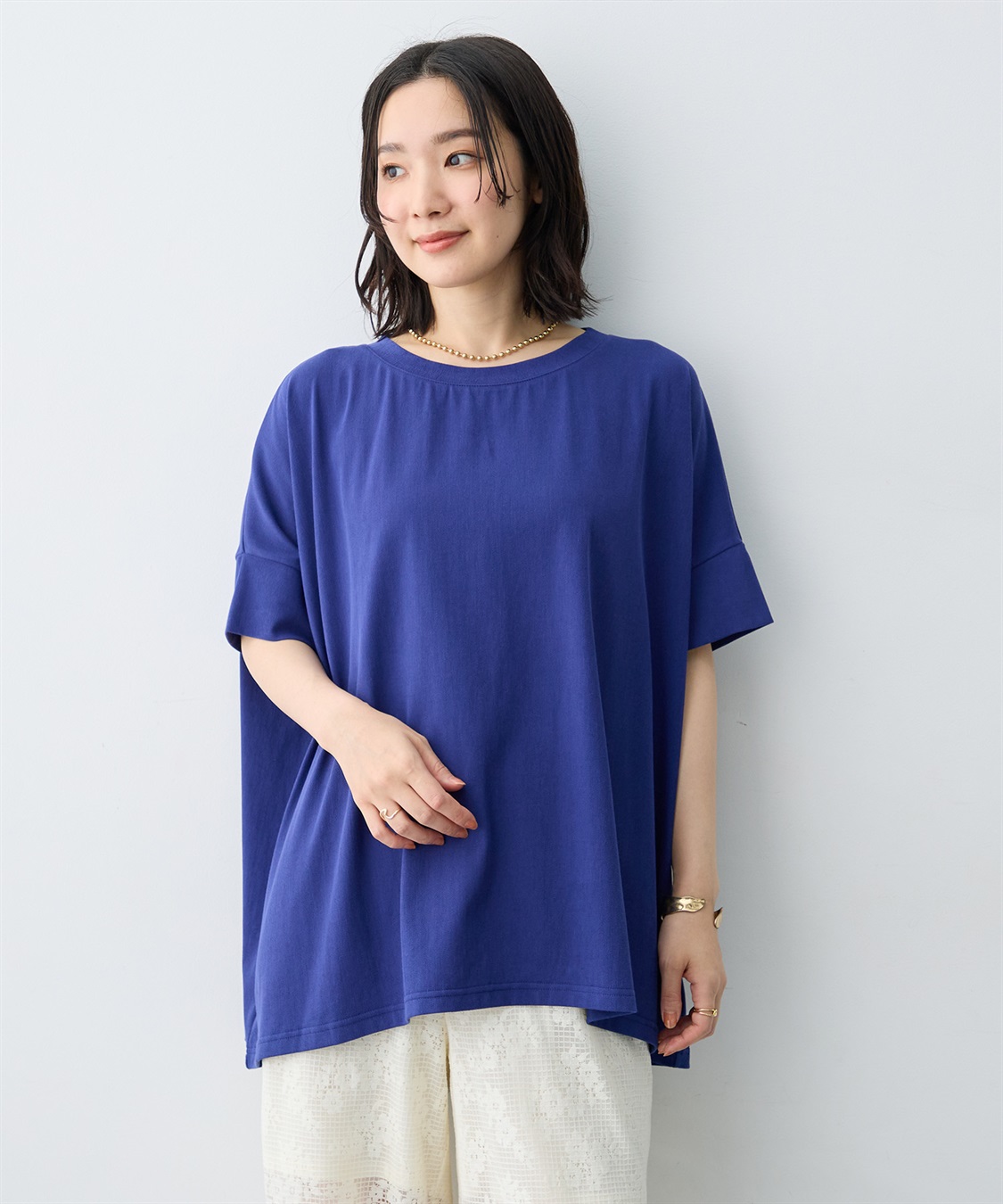 anyfee 【anyfee/大きいサイズ】着てサラ接触冷感バックタックフレアTシャツ/チュニック_sub_6