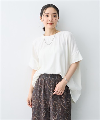 anyfee 【anyfee/大きいサイズ】着てサラ接触冷感バックタックフレアTシャツ/チュニック_subthumb_15