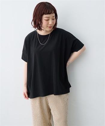 anyfee 【anyfee/大きいサイズ】着てサラ接触冷感バックタックフレアTシャツ/チュニック_subthumb_21