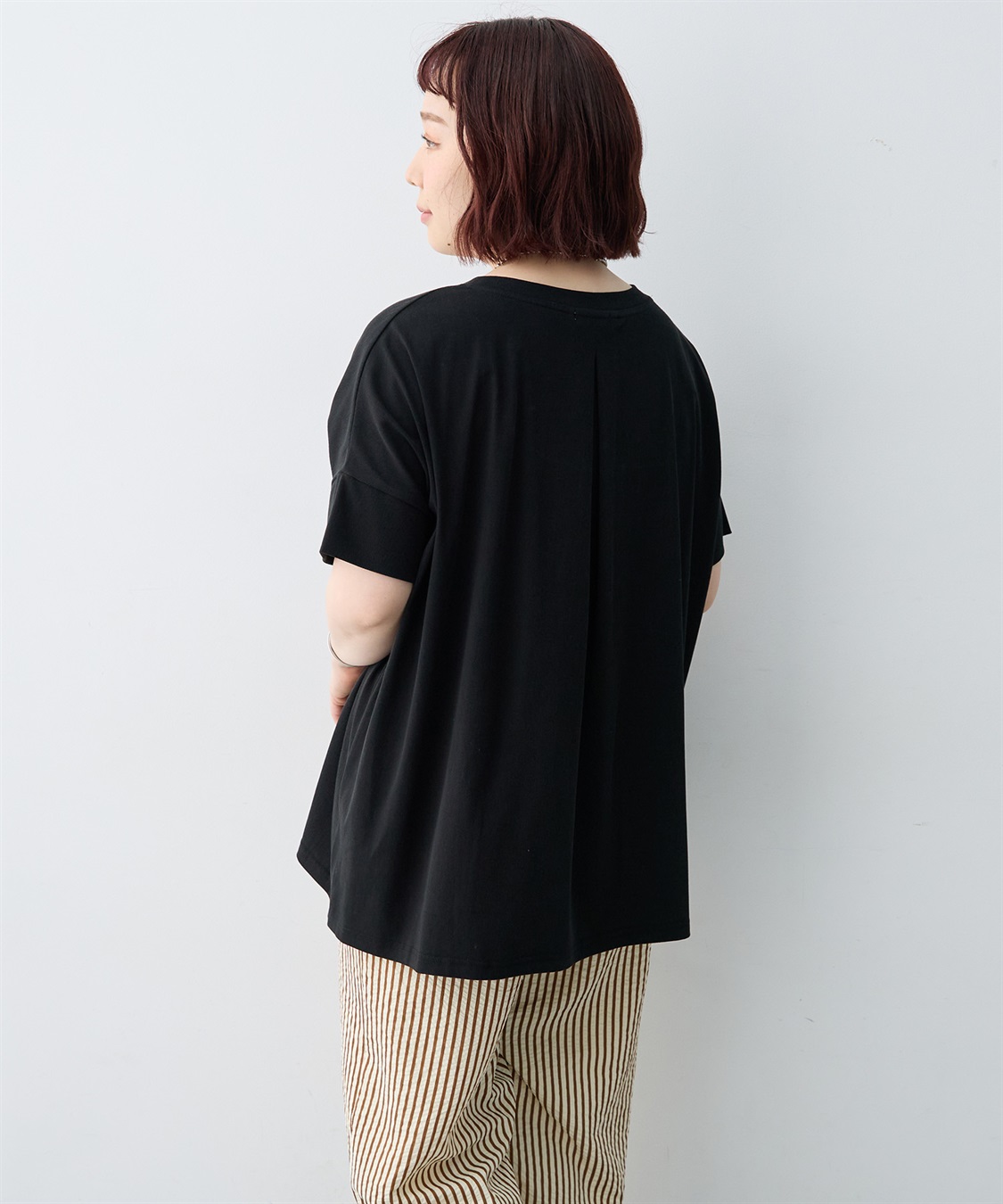 anyfee 【anyfee/大きいサイズ】着てサラ接触冷感バックタックフレアTシャツ/チュニック_sub_22