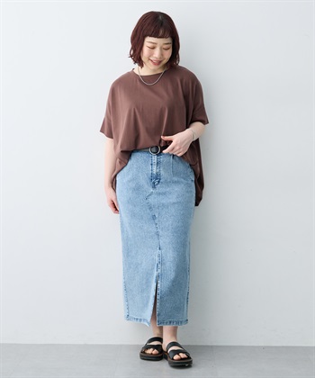 anyfee 【anyfee/大きいサイズ】着てサラ接触冷感バックタックフレアTシャツ/チュニック_subthumb_23