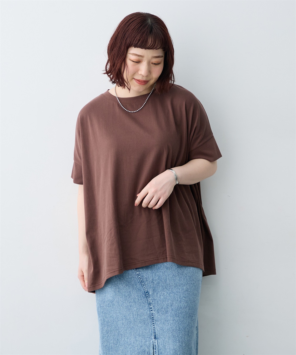 anyfee 【anyfee/大きいサイズ】着てサラ接触冷感バックタックフレアTシャツ/チュニック_sub_25