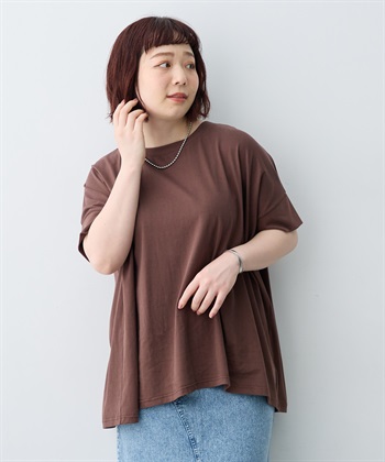 anyfee 【anyfee/大きいサイズ】着てサラ接触冷感バックタックフレアTシャツ/チュニック_subthumb_26
