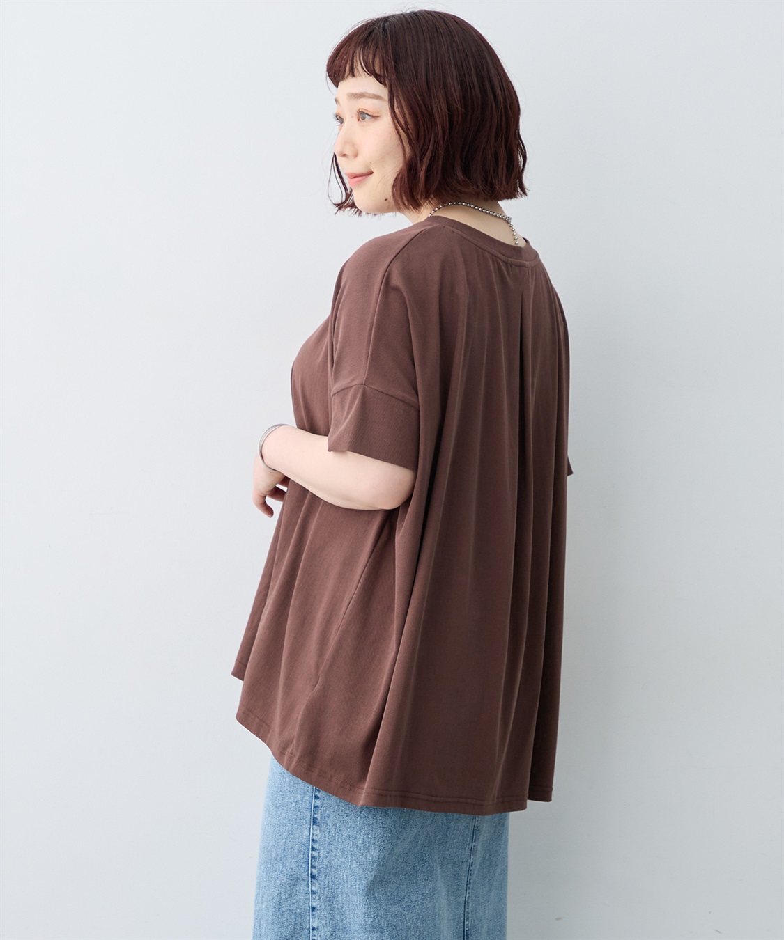 anyfee 【anyfee/大きいサイズ】着てサラ接触冷感バックタックフレアTシャツ/チュニック_sub_27