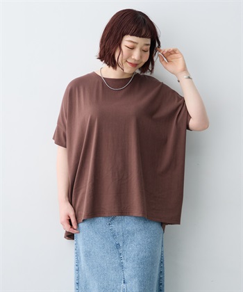 anyfee 【anyfee/大きいサイズ】着てサラ接触冷感バックタックフレアTシャツ/チュニック_subthumb_28