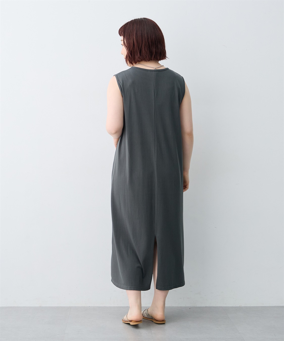 anyfee 【anyfee/大きいサイズ】接触冷感・多機能ベーシックノースリーブAラインワンピース_sub_17