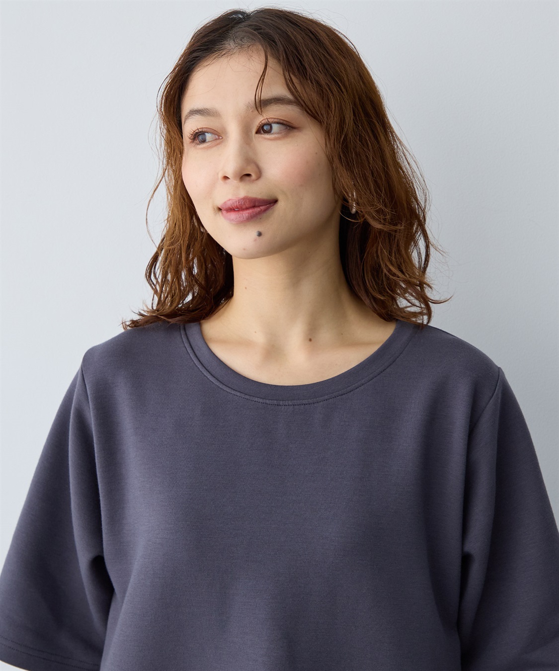 anyfee 【anyfee/大きいサイズ】着てサラなめらかポンチ素材ペプラムトップス/半袖Tシャツ《接触冷感・吸水速乾・UV対策》_sub_10