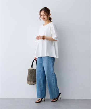 anyfee 【anyfee/大きいサイズ】着てサラなめらかポンチ素材ペプラムトップス/半袖Tシャツ《接触冷感・吸水速乾・UV対策》_subthumb_18