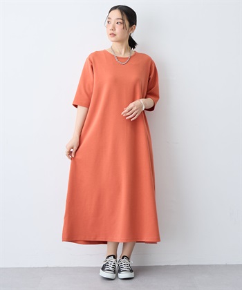 anyfee 【anyfee/大きいサイズ】着てサラなめらかポンチ素材Aラインワンピース《接触冷感・吸水速乾》_subthumb_2