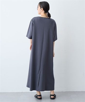 anyfee 【anyfee/大きいサイズ】着てサラなめらかポンチ素材Aラインワンピース《接触冷感・吸水速乾》_subthumb_6