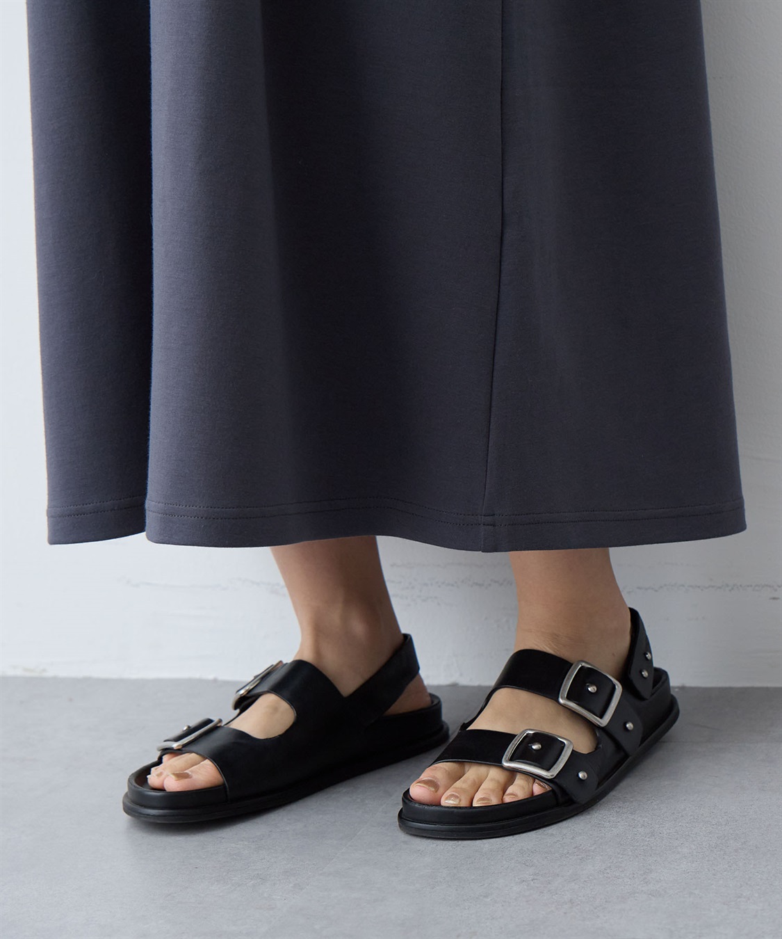 anyfee 【anyfee/大きいサイズ】着てサラなめらかポンチ素材Aラインワンピース《接触冷感・吸水速乾》_sub_8