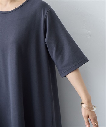 anyfee 【anyfee/大きいサイズ】着てサラなめらかポンチ素材Aラインワンピース《接触冷感・吸水速乾》_subthumb_9