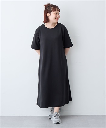 anyfee 【anyfee/大きいサイズ】着てサラなめらかポンチ素材Aラインワンピース《接触冷感・吸水速乾》_subthumb_12