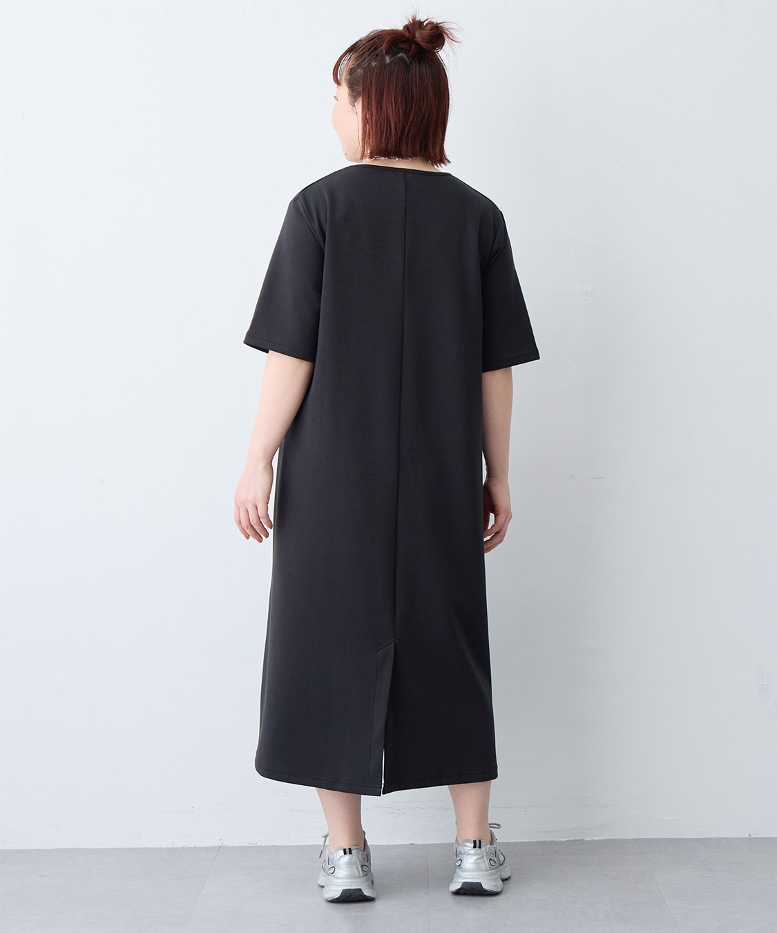 anyfee 【anyfee/大きいサイズ】着てサラなめらかポンチ素材Aラインワンピース《接触冷感・吸水速乾》_sub_14