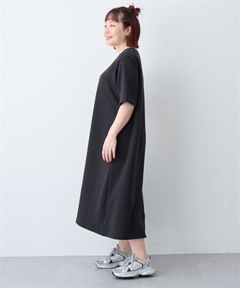 anyfee 【anyfee/大きいサイズ】着てサラなめらかポンチ素材Aラインワンピース《接触冷感・吸水速乾》_subthumb_15