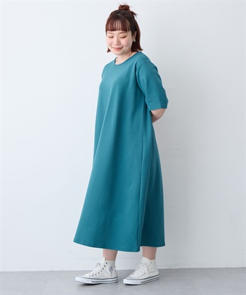 anyfee 【anyfee/大きいサイズ】着てサラなめらかポンチ素材Aラインワンピース《接触冷感・吸水速乾》_subthumb_22