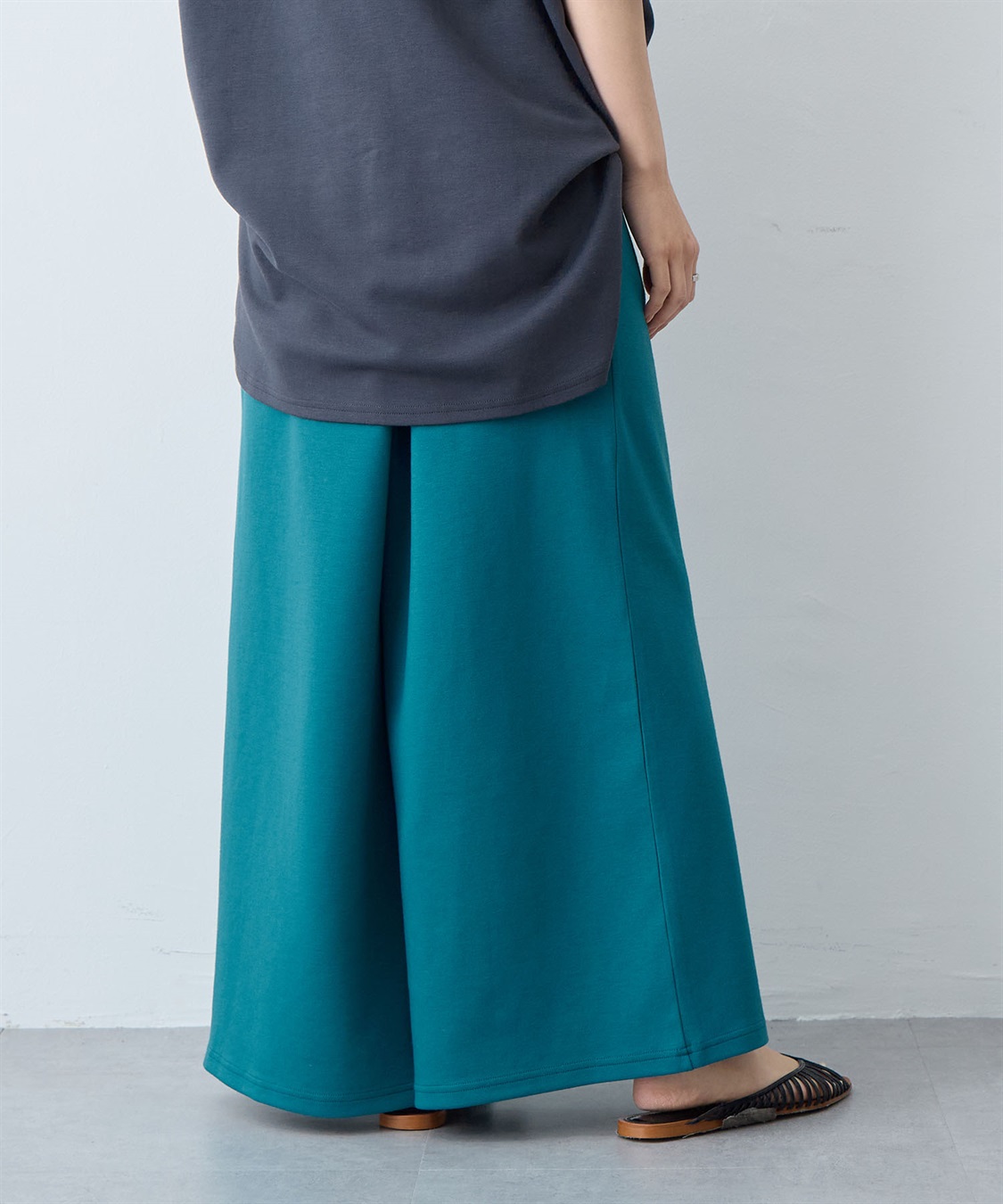 anyfee 【anyfee/大きいサイズ】着てサラなめらかポンチ素材イージーパンツ《接触冷感・吸水速乾》_sub_6