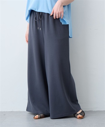 anyfee 【anyfee/大きいサイズ】着てサラなめらかポンチ素材イージーパンツ《接触冷感・吸水速乾》_subthumb_9