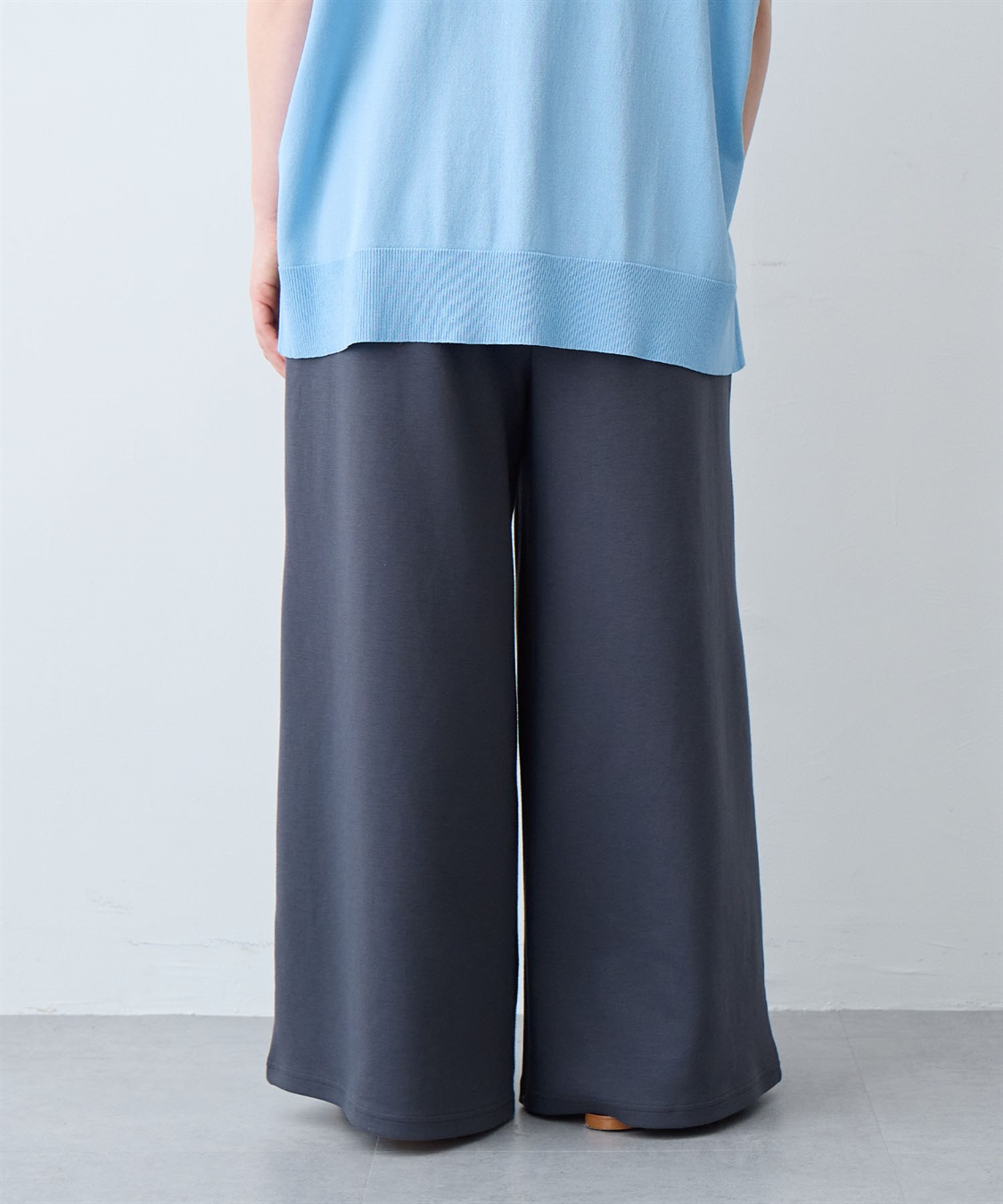 anyfee 【anyfee/大きいサイズ】着てサラなめらかポンチ素材イージーパンツ《接触冷感・吸水速乾》_sub_10