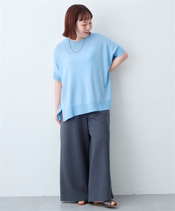 anyfee 【anyfee/大きいサイズ】着てサラなめらかポンチ素材イージーパンツ《接触冷感・吸水速乾》_subthumb_12