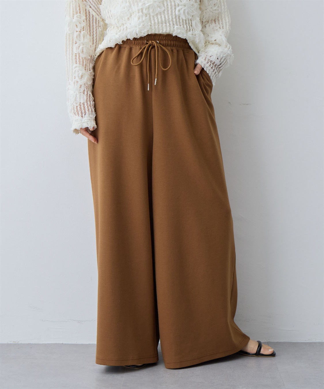 anyfee 【anyfee/大きいサイズ】着てサラなめらかポンチ素材イージーパンツ《接触冷感・吸水速乾》_sub_14